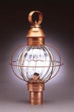 Northeast Lantern 2843-VG-MED-CSG - Caged Round Post Verdi Gris Medium Base Socket Clear Seedy Glass