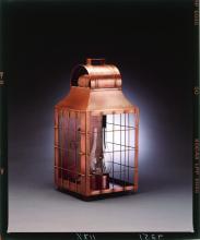 Northeast Lantern 9251-AB-CIM-SMG - Culvert Top H-Rod Wall Antique Brass Medium Base Socket With Chimney Seedy Marine Glass