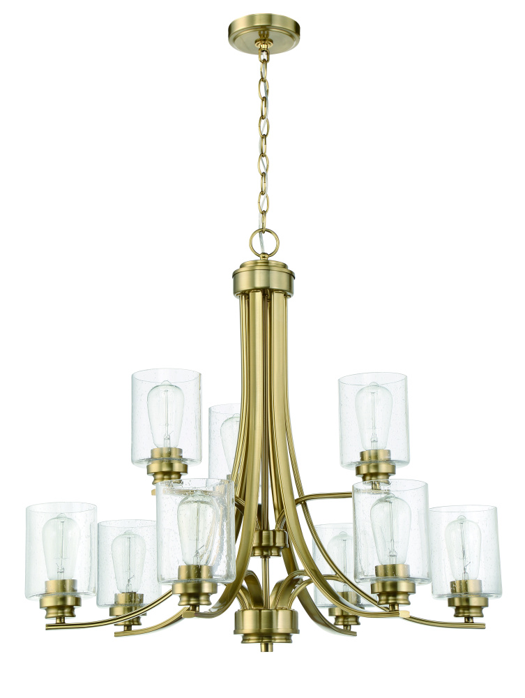 Bolden 9 Light Chandelier in Satin Brass