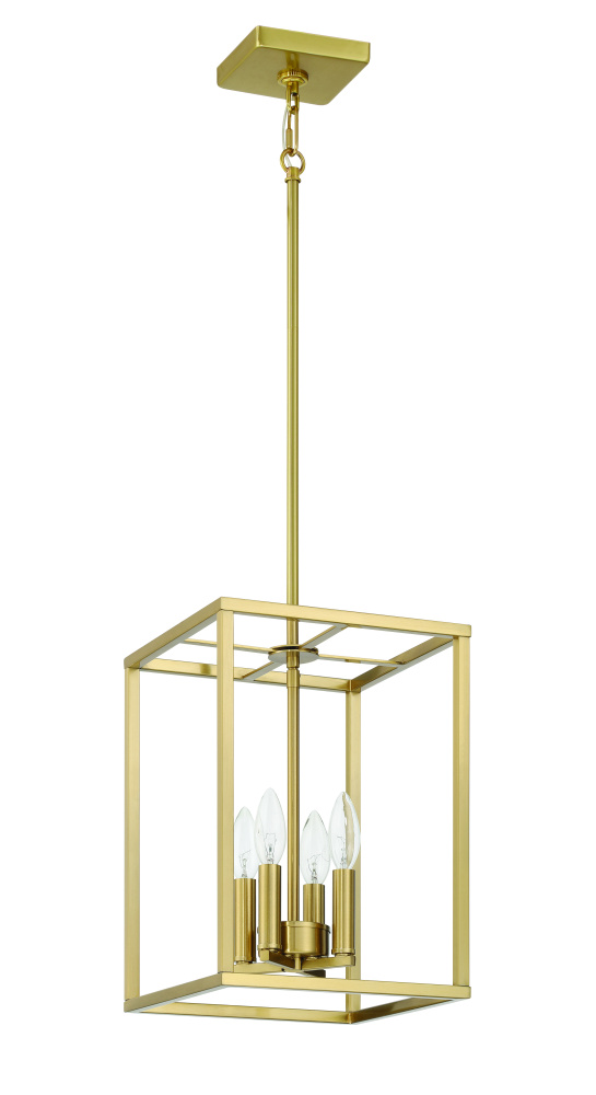 Signature Foyer 4 Light 14" Foyer in Satin Brass