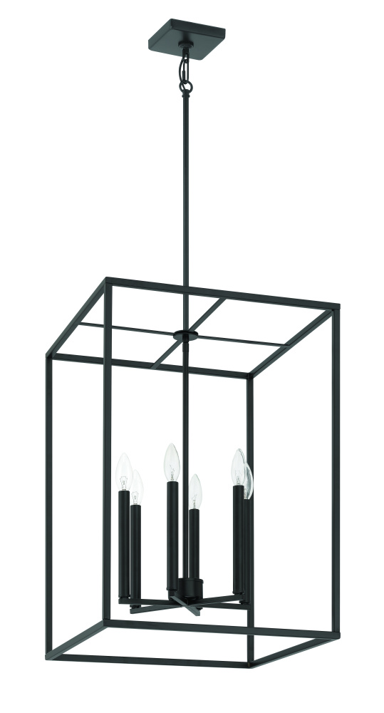 Signature Foyer 6 Light 25" Foyer in Flat Black