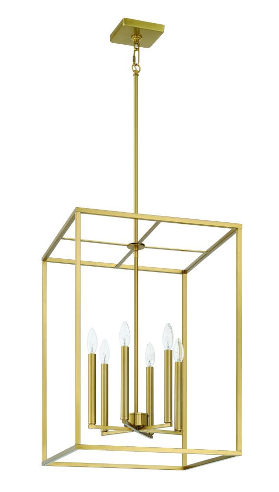 Signature Foyer 6 Light 25" Foyer in Satin Brass