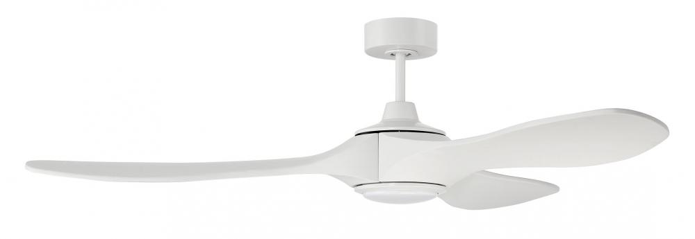 Envy 60" 3-Blade Indoor/Outdoor (Damp) Ceiling Fan in White w/ White Blades