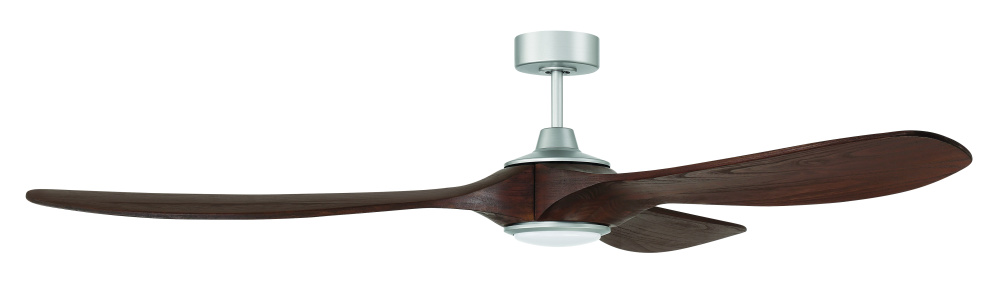 Envy 72" 3-Blade Indoor/Outdoor (Damp) Ceiling Fan in Painted Nickel w/ Dark Cedar Blades