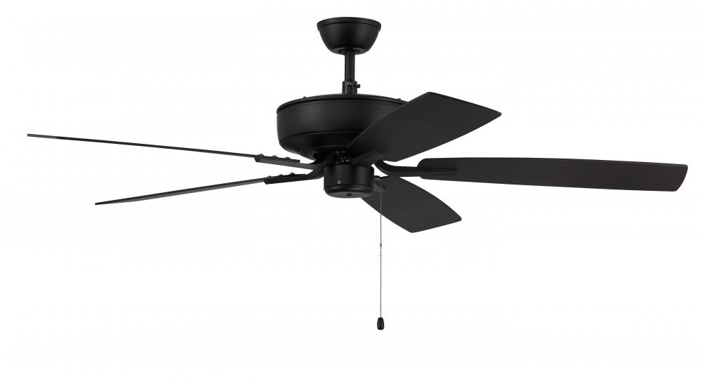 Pro Plus 52" 5-Blade Ceiling Fan in Flat Black w/ Flat Black/Greywood Blades
