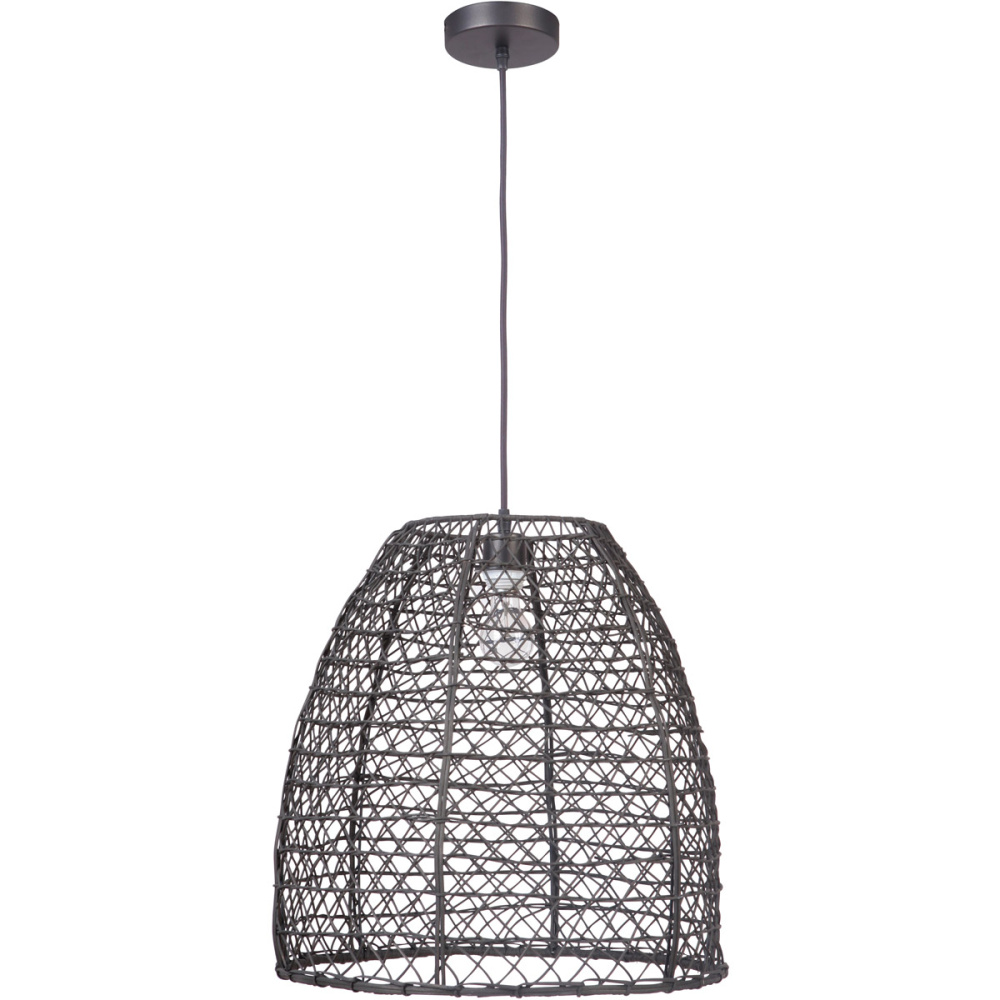 1 Light Woven Pendant in Matte Black