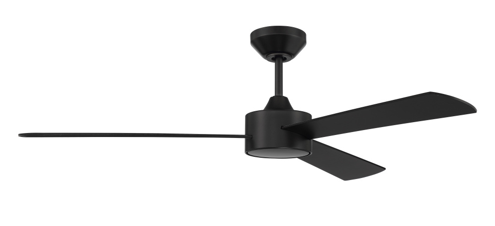 Provision 52" 3-Blade Indoor/Outdoor (Damp) Ceiling Fan in Flat Black w/ Flat Black Blades