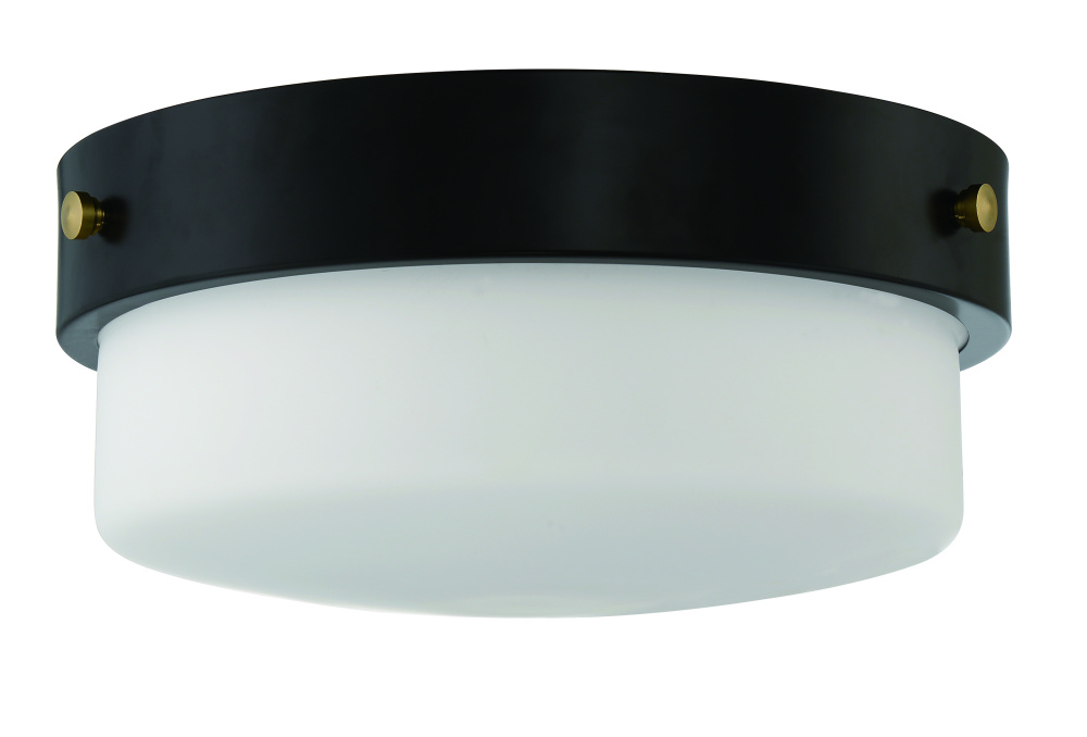 Oak Street 2 Light 13" Flushmount in Flat Black