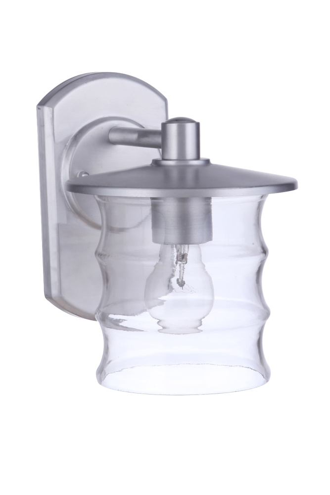 Canon 1 Light Small Outdoor Wall Lantern in Satin Aluminum