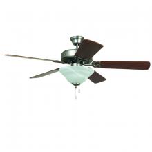 Craftmade BLD52BNK5C1 - Builder Deluxe 52" 5-Blade Ceiling Fan in Brushed Polished Nickel w/ Ash/Mahogany Blades