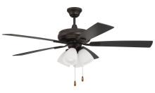 Craftmade ECF114ESP5-ESPWLN - Eos 52" 5-Blade Frost 4 Light Ceiling Fan in Espresso w/ Espresso/Walnut Blades