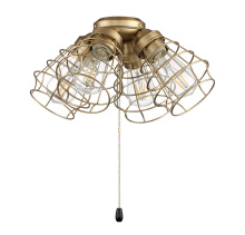 Craftmade LK405101-SB-LED - 4 Light Cage Light Kit in Satin Brass