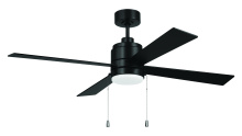 Craftmade MCY52FB4-PC - 52" McCoy 4-Blade w/ Pull Chain in Flat Black w/ Flat Black Blades