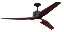 Craftmade MOB60OB3 - Mobi 60" 3-Blade Indoor/Outdoor (Wet) Ceiling Fan in Oiled Bronze w/ Mahogany Blades