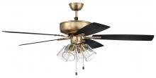 Craftmade P104SB5-52BWNFB - Pro Plus 104 52" 5-Blade Ceiling Fan in Satin Brass w/ Black Walnut/Flat Black Blades