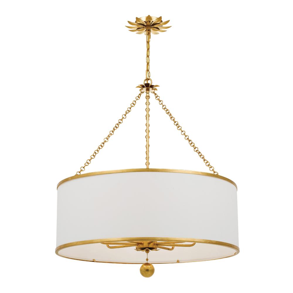 Broche 8 Light Antique Gold Chandelier