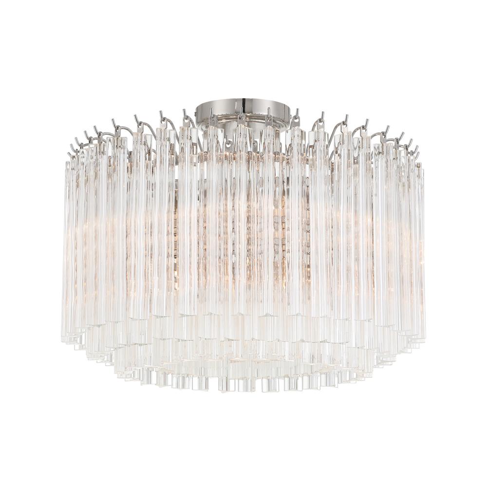 Lofton 5 Light Polished Nickel Semi Flush Mount