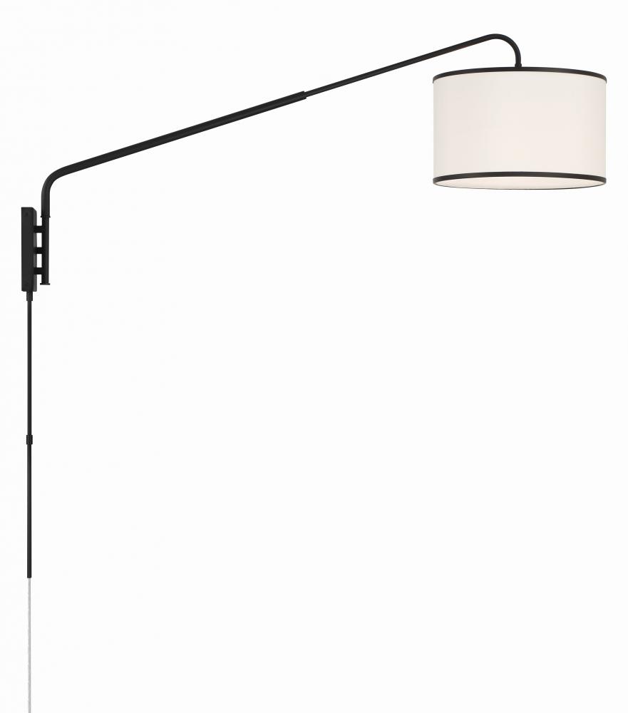 Mallory 1 Light Matte Black Swing Arm Sconce