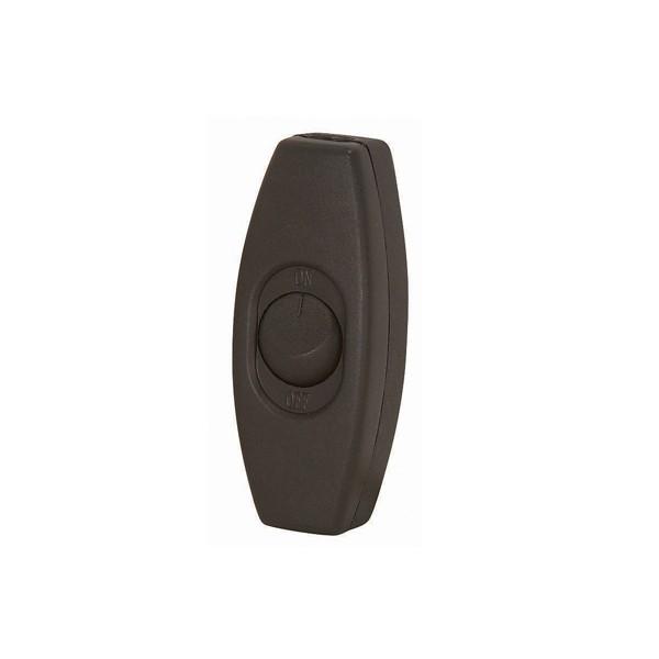 Feed Thru Rocker Switch For 18/2 SPT-2; 3A-120V; Black Finish