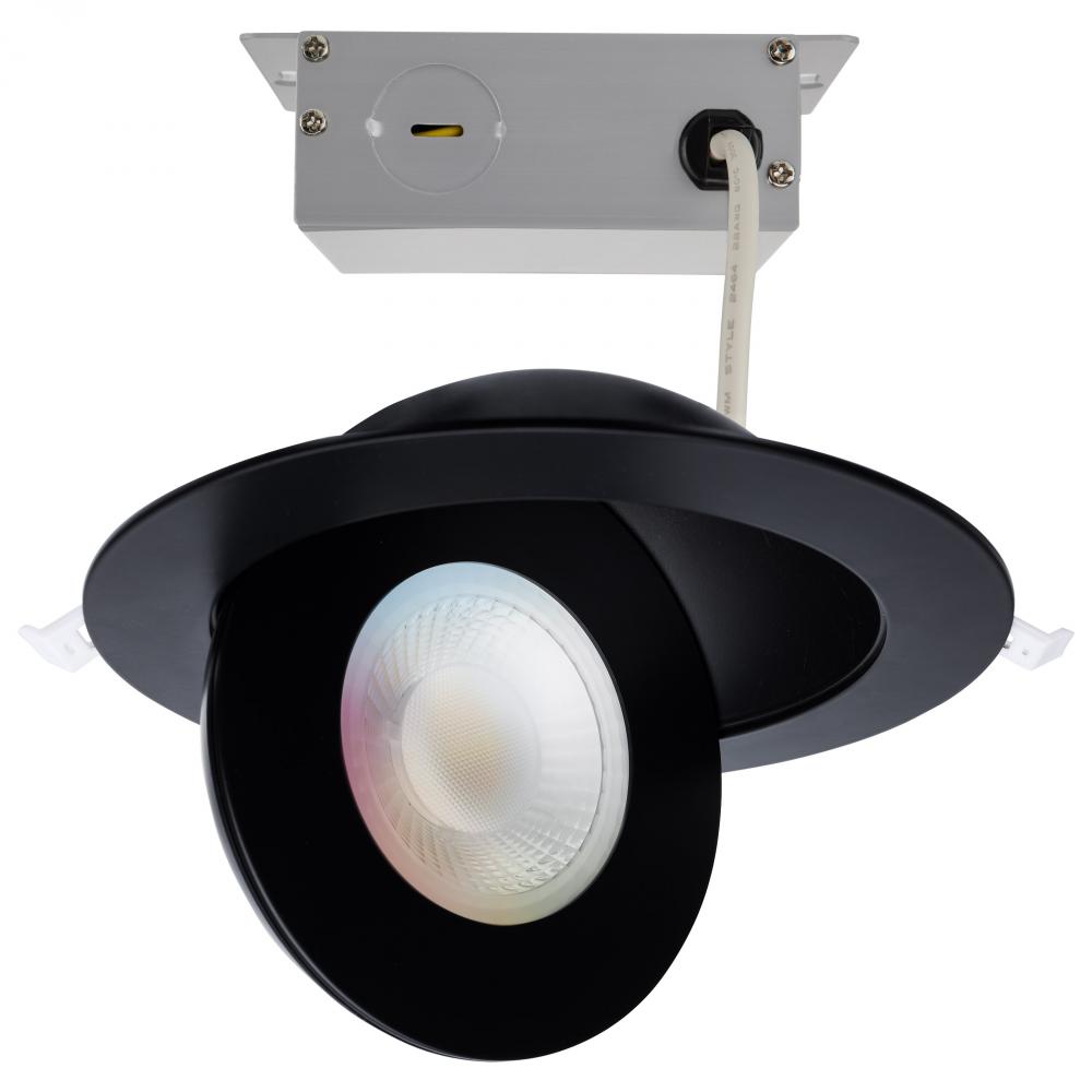Starfish; 15 Watt LED Gimbal Downlight; 6 Inch; 2700K-5000K RGB Tunable White; Remote Driver; Black