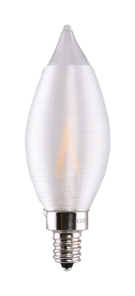 4 Watt CA11 LED Filament; Satin Spun Clear; Candelabra base; 2700K; 120 Volt