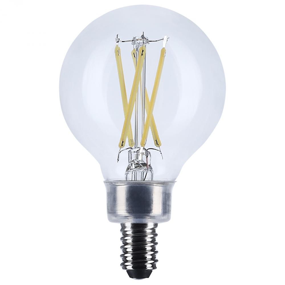 5.5 Watt G16.5 LED; Candelabra Base; Clear; 3500K CCT; 120 Volt