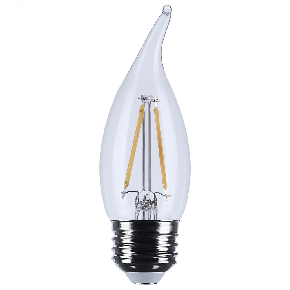 3 Watt CA10 LED; Medium Base; Clear; 3000K CCT; 120 Volt