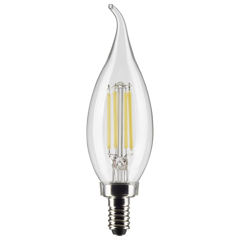 5.5 Watt CA10 LED Filament; Clear; Candelabra base; 90 CRI; 3000K; 120 Volt