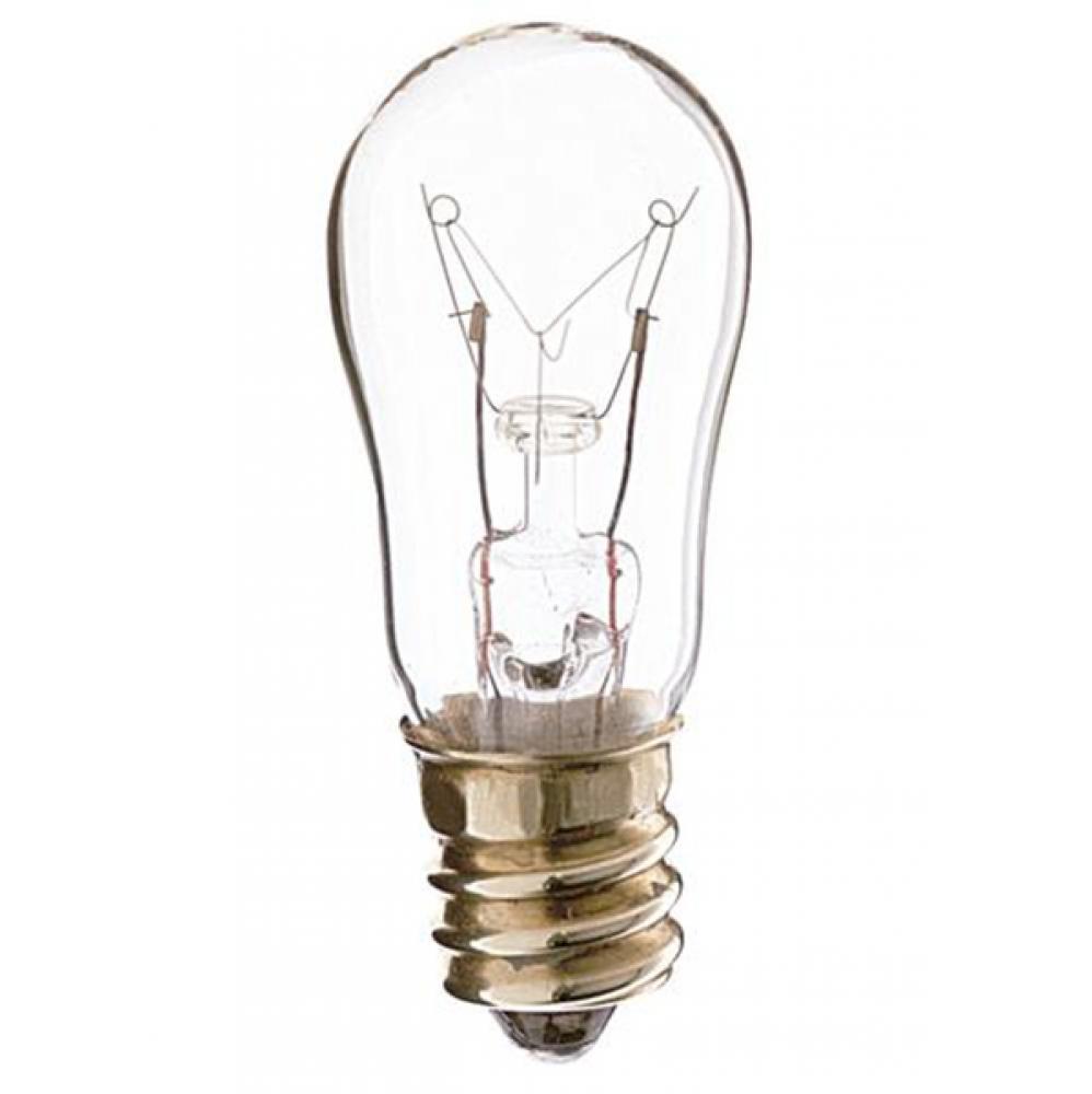 12 Watt S6 Incandescent; Clear; 1500 Average rated hours; 30 Lumens; Candelabra base; 250 Volt