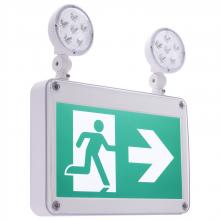 Satco Products Inc. 67/570 - Running Man Green Combo Exit Sign/Emergency Light; 120/347V; 2HR backup; Single/Dual Face; Universal