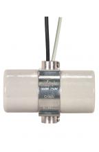 Satco Products Inc. 80/2551 - Twin Porcelain Socket With Double Bushing Strap And Leads; 24" Leads; 1/8 IPS Bushing; Glazed;