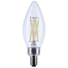 Satco Products Inc. S12492 - 4 Watt B11 LED; Candelabra Base; Clear; 3000K CCT; 120 Volt; 10-pk