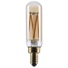 Satco Products Inc. S14216 - 3.5W T6 LED 90CRI 2000K 300LM E12 Glass Clear Amber Straight Filament Dimmable 1 Pack