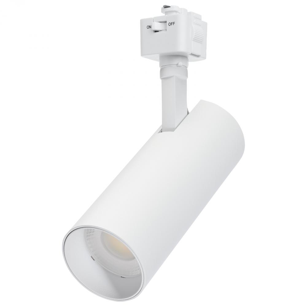 20 Watt LED Track Head; 36 Degree Beam Spread; J-Style Track; 5 CCT Selectable; Matte White Finish