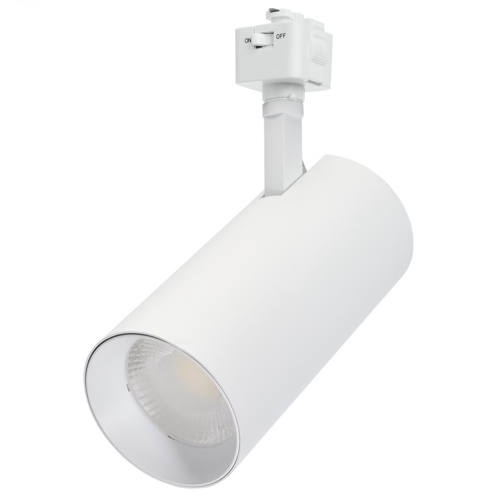 30 Watt LED Track Head; 36 Degree Beam Spread; J-Style Track; 5 CCT Selectable; Matte White Finish