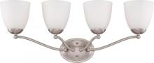 Nuvo 60/5034 - Patton - 4 Light Vanity with Frosted Glass - Brushed Nickel Finish