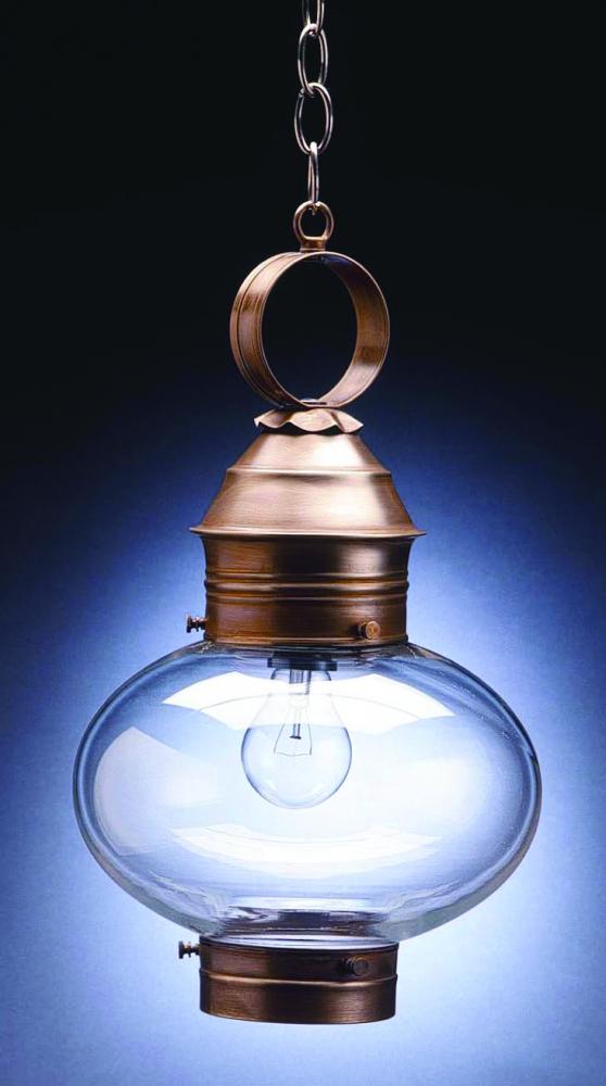 Onion Hanging No Cage Antique Copper Medium Base Socket Optic Glass