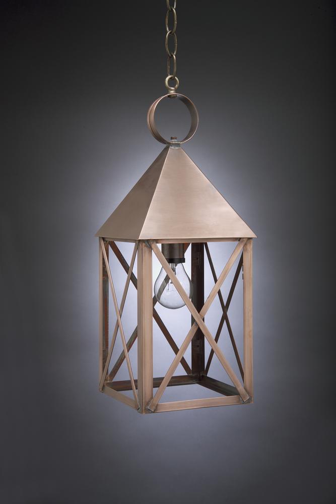 Pyramid Top X-Bars Hanging Verdi Gris Medium Base Socket Seedy Marine Glass