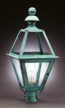 Northeast Lantern 1023-AB-CIM-SMG - Post Antique Brass Medium Base Socket With Chimney Seedy Marine Glass