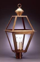 Northeast Lantern 1073-AC-LT3-FST - Post Antique Copper 3 Candelabra Sockets  Frosted Glass