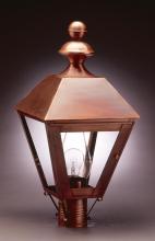 Northeast Lantern 1123-AB-CIM-SMG - Post Antique Brass Medium Base Socket With Chimney Seedy Marine Glass