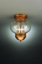 Northeast Lantern 2034-AB-MED-CLR - Onion Flush No Cage Antique Brass Medium Base Socket Clear Glass