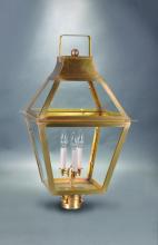 Northeast Lantern 2253-VG-LT3-FST - Tapered Post Verdi Gris 3 Candelabra Sockets Frosted Glass