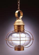 Northeast Lantern 2542-DAB-MED-OPT - Caged Onion Hanging Dark Antique Brass Medium Base Socket Optic Glass