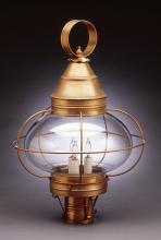 Northeast Lantern 2573-AB-MED-OPT - Caged Onion Post Antique Brass Medium Base Socket Optic Glass