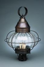 Northeast Lantern 2573-VG-MED-CLR - Caged Onion Post Verdi Gris Medium Base Socket Clear Glass