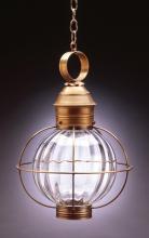 Northeast Lantern 2842-DAB-MED-OPT - Caged Round Hanging Dark Antique Brass Medium Base Socket Optic Glass