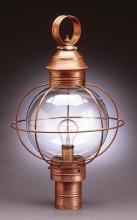 Northeast Lantern 2843-DB-MED-CSG - Caged Round Post Dark Brass Medium Base Socket Clear Seedy Glass