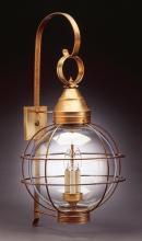 Northeast Lantern 2861-DB-LT3-OPT - Caged Round Wall Dark Brass 3 Candelabra Sockets Optic Glass