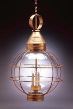 Northeast Lantern 2862-VG-MED-OPT - Caged Round Hanging Verdi Gris Medium Base Sockets Optic Glass